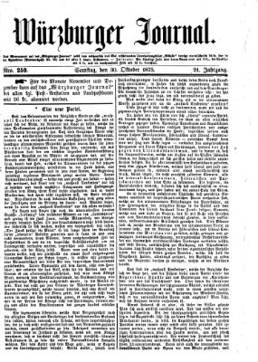 Würzburger Journal Samstag 30. Oktober 1875