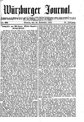 Würzburger Journal Montag 29. November 1875
