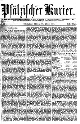 Pfälzischer Kurier Mittwoch 10. Februar 1875