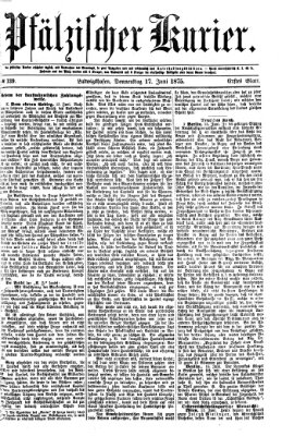 Pfälzischer Kurier Donnerstag 17. Juni 1875