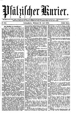 Pfälzischer Kurier Mittwoch 28. Juli 1875