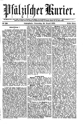 Pfälzischer Kurier Donnerstag 26. August 1875