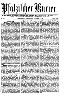 Pfälzischer Kurier Donnerstag 9. September 1875