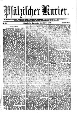 Pfälzischer Kurier Donnerstag 14. Oktober 1875