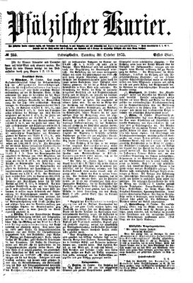 Pfälzischer Kurier Samstag 30. Oktober 1875