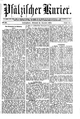 Pfälzischer Kurier Mittwoch 15. Dezember 1875