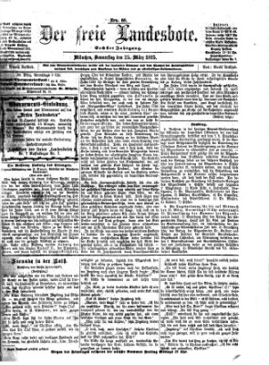 Der freie Landesbote Donnerstag 25. März 1875