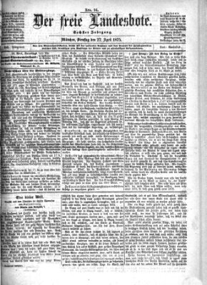 Der freie Landesbote Dienstag 27. April 1875