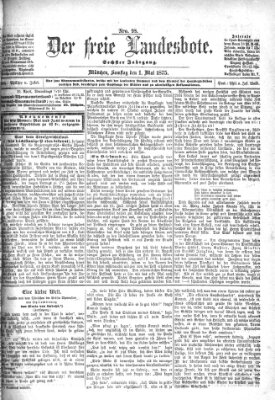 Der freie Landesbote Samstag 1. Mai 1875