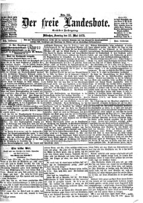 Der freie Landesbote Sonntag 23. Mai 1875