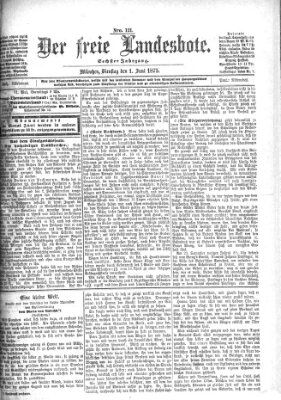 Der freie Landesbote Dienstag 1. Juni 1875