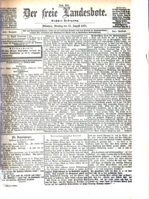 Der freie Landesbote Dienstag 31. August 1875