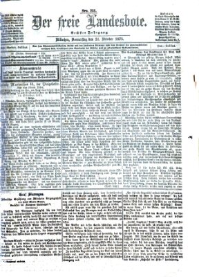Der freie Landesbote Donnerstag 14. Oktober 1875