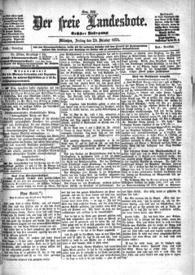 Der freie Landesbote Freitag 29. Oktober 1875