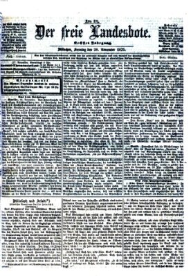 Der freie Landesbote Sonntag 28. November 1875