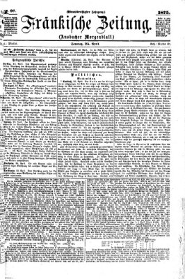 Fränkische Zeitung (Ansbacher Morgenblatt) Sonntag 25. April 1875