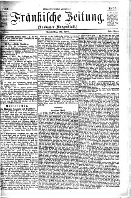 Fränkische Zeitung (Ansbacher Morgenblatt) Donnerstag 29. April 1875