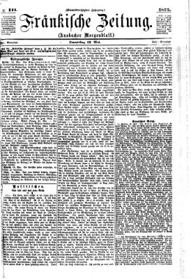 Fränkische Zeitung (Ansbacher Morgenblatt) Donnerstag 13. Mai 1875