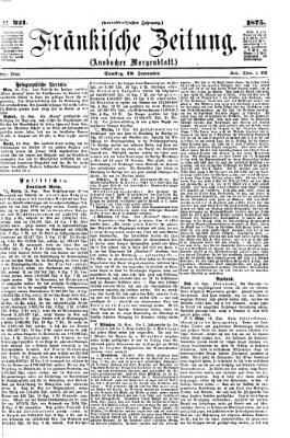 Fränkische Zeitung (Ansbacher Morgenblatt) Samstag 18. September 1875
