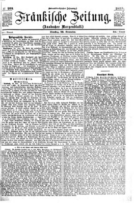 Fränkische Zeitung (Ansbacher Morgenblatt) Dienstag 23. November 1875