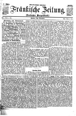 Fränkische Zeitung (Ansbacher Morgenblatt) Freitag 24. Dezember 1875
