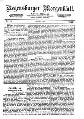 Regensburger Morgenblatt Mittwoch 31. März 1875