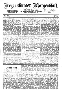 Regensburger Morgenblatt Samstag 9. Oktober 1875