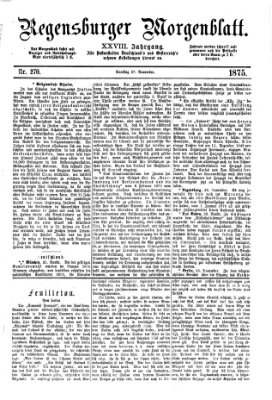 Regensburger Morgenblatt Samstag 27. November 1875