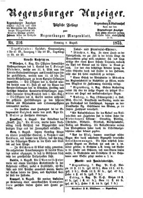 Regensburger Anzeiger Sonntag 8. August 1875