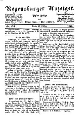 Regensburger Anzeiger Montag 25. Oktober 1875