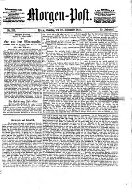 Morgenpost Samstag 25. September 1875