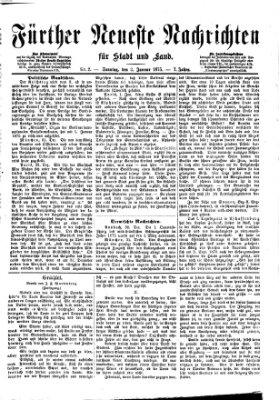 Fürther neueste Nachrichten für Stadt und Land (Fürther Abendzeitung) Sonntag 3. Januar 1875