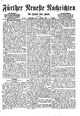 Fürther neueste Nachrichten für Stadt und Land (Fürther Abendzeitung) Donnerstag 7. Januar 1875