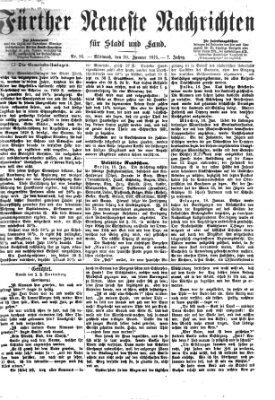 Fürther neueste Nachrichten für Stadt und Land (Fürther Abendzeitung) Mittwoch 20. Januar 1875