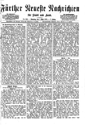Fürther neueste Nachrichten für Stadt und Land (Fürther Abendzeitung) Sonntag 2. Mai 1875