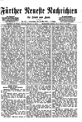 Fürther neueste Nachrichten für Stadt und Land (Fürther Abendzeitung) Donnerstag 20. Mai 1875