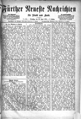 Fürther neueste Nachrichten für Stadt und Land (Fürther Abendzeitung) Dienstag 29. Juni 1875