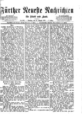 Fürther neueste Nachrichten für Stadt und Land (Fürther Abendzeitung) Dienstag 31. August 1875