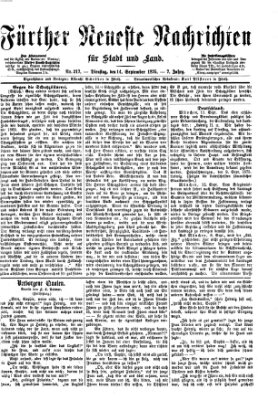 Fürther neueste Nachrichten für Stadt und Land (Fürther Abendzeitung) Dienstag 14. September 1875