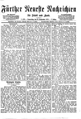Fürther neueste Nachrichten für Stadt und Land (Fürther Abendzeitung) Donnerstag 23. September 1875