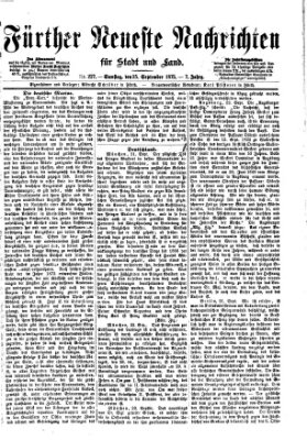 Fürther neueste Nachrichten für Stadt und Land (Fürther Abendzeitung) Samstag 25. September 1875