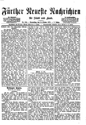 Fürther neueste Nachrichten für Stadt und Land (Fürther Abendzeitung) Donnerstag 14. Oktober 1875