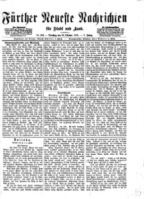 Fürther neueste Nachrichten für Stadt und Land (Fürther Abendzeitung) Dienstag 26. Oktober 1875