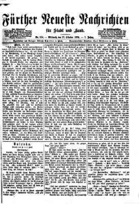 Fürther neueste Nachrichten für Stadt und Land (Fürther Abendzeitung) Mittwoch 27. Oktober 1875