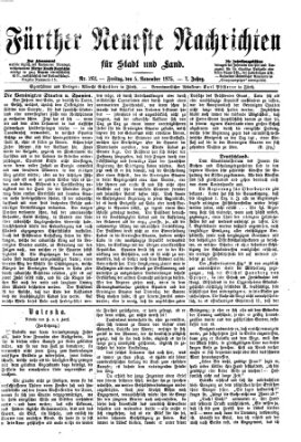 Fürther neueste Nachrichten für Stadt und Land (Fürther Abendzeitung) Freitag 5. November 1875