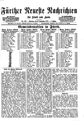 Fürther neueste Nachrichten für Stadt und Land (Fürther Abendzeitung) Sonntag 28. November 1875