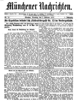 Münchener Nachrichten Dienstag 2. Februar 1875