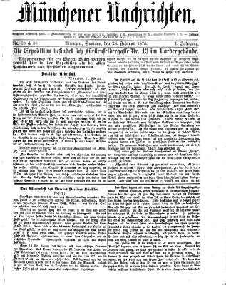 Münchener Nachrichten Sonntag 28. Februar 1875