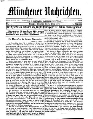 Münchener Nachrichten Dienstag 2. März 1875