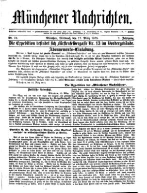 Münchener Nachrichten Mittwoch 17. März 1875